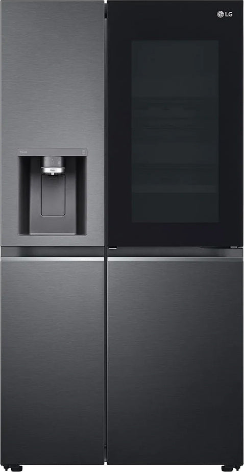 LG InstaView GSXV91MCAE, Freistehend, Amerikanische Tür, Schwarz, Berührung, LED, Innen