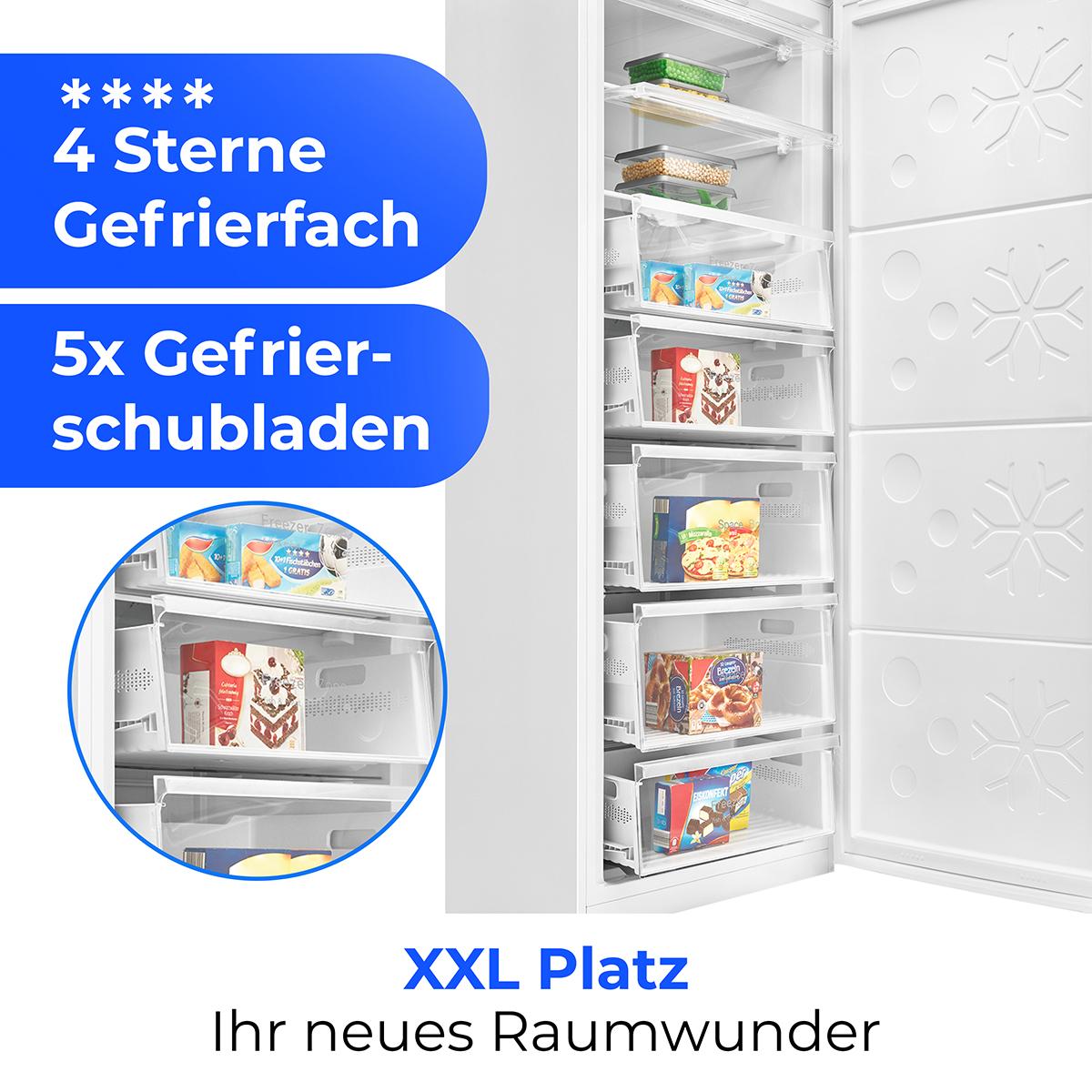 Bomann® Gefrierschrank Nofrost | 2in1 - auch auf kühlen umstellbar | 186cm |  | Tiefkühlschrank leise | 380L Freezer | GSVS 7365