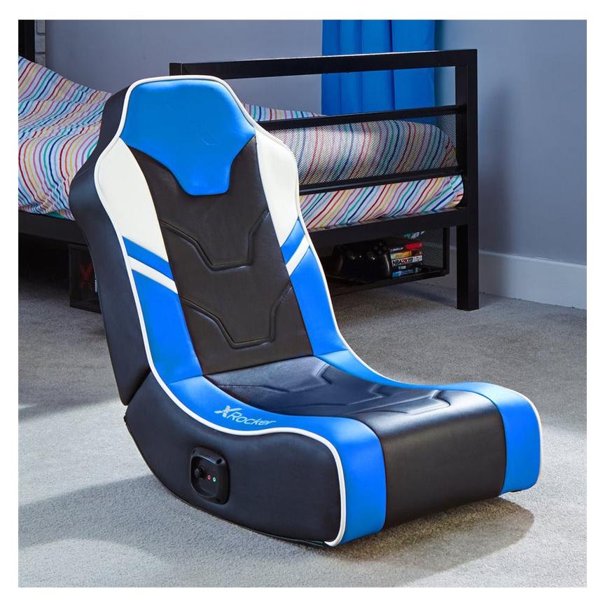 X Rocker Shadow 2.0, Konsolen-Gamingstuhl, Gepolsterter Sitz, Gepolsterte Rückenlehne, 3DS, Nintendo NES Classic, Nintendo Switch, Nintendo Wii U, PSP / PSP Slim, PlayStation 4,..., Weiß, Blau, Weiß
