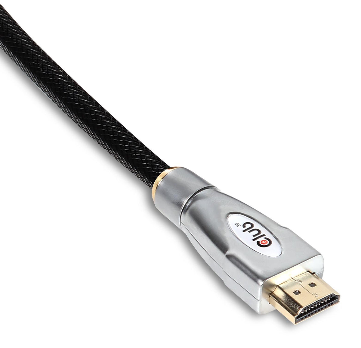 CLUB3D HDMI 2.0 Cable 3Meter UHD 4K/60Hz 18Gbps Certified Premium High Speed, 3 m, HDMI Typ A (Standard), HDMI 2.0, 3840 x 2160 Pixel, 3D, Schwarz, Silber