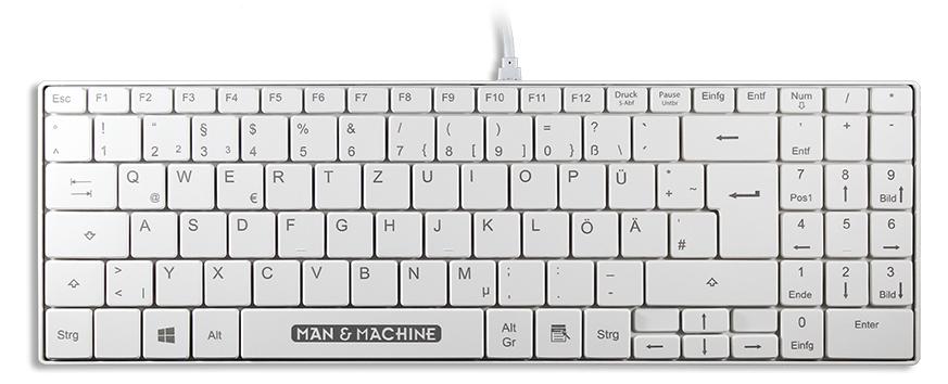 Man-Machine ITs Cool DE white Hygienetastatur USB - Tastatur - 99 Tasten