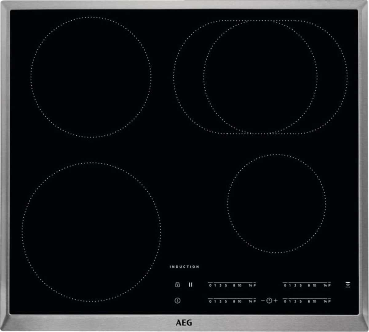 AEG IKB64411XB, Schwarz, Integriert, Zonen-Induktionskochfeld, 4 Zone(n), 4 Zone(n), Regelmäßig