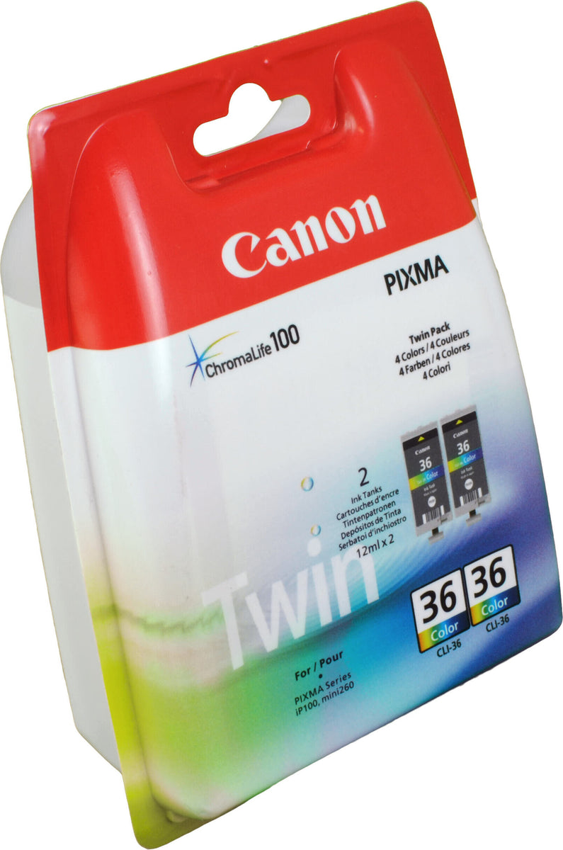 Canon CLI-36 CL Twin Pack, Schwarz, Cyan, Magenta, Gelb, 2 Stück(e), Doppelpack