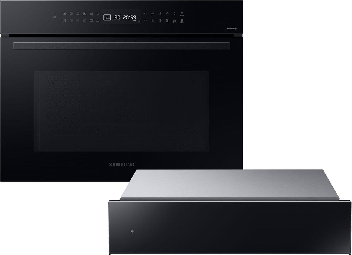 Samsung Set NQ5B4353FDK/U1 Kompakt-Backofen mit Mikrowelle + NL20T8100WK/UR Wärmeschublade Schwarz