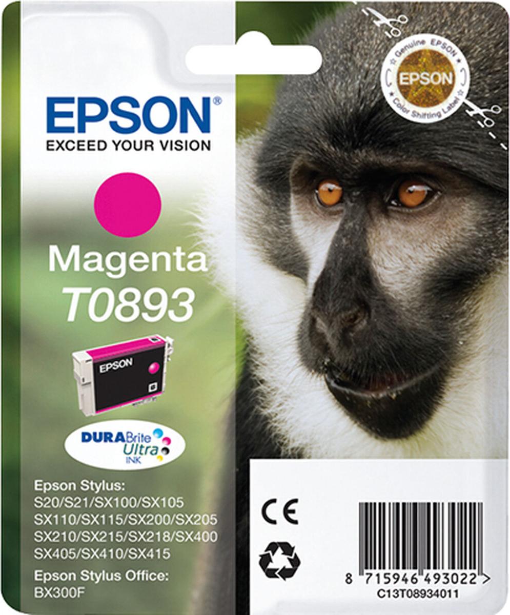 Epson Monkey T0893 Affe DURABrite Ultra Single Magenta Tinte, Magenta, Tinte auf Pigmentbasis, 3,5 ml, 1 Stück(e), Einzelpackung