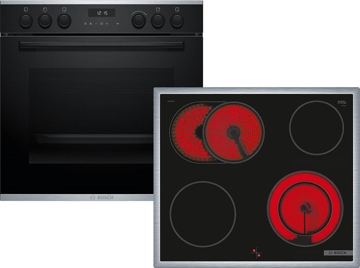 Bosch HND671FH61 (HET278BB0+NKN64RGA2E) Lieferstart 09/2022, Keramik, 4 Zone(n), Glaskeramik, Schwarz, Berührung, 58,3 cm