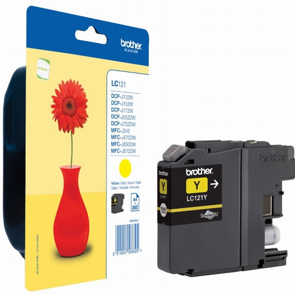 Brother LC-121 Tintenpatrone LC-121Y, Gelb für Brother DCP-J132W