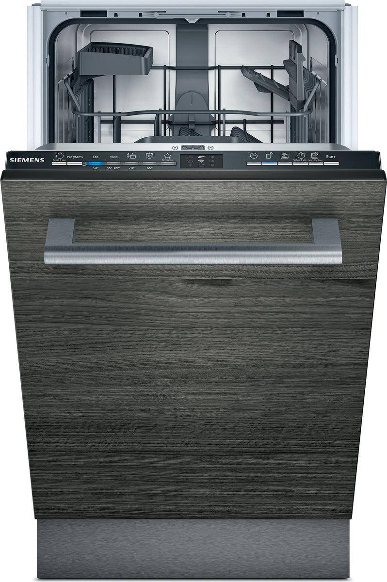 Siemens iQ100 SR61IX05KE, Voll integriert, Single (45 cm breit), Schwarz, Schwarz, Berührung, 1,75 m