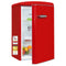 Exquisit Retro Kühlschrank 120 l | Energieklasse C | leise 38 dB | 54,5 cm schmal | LED-Beleuchtung | RKS120-V-H-160C rot | Rot