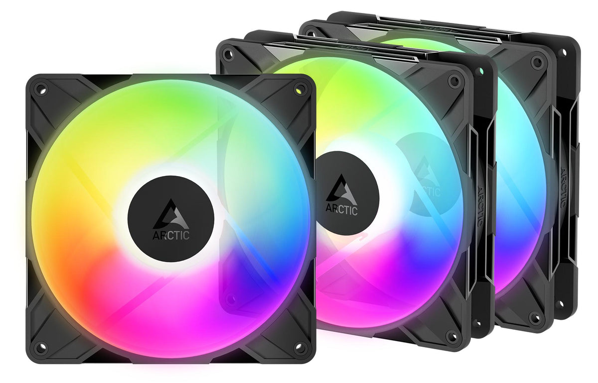 ARCTIC Freezer P14 Pro Reverse A-RGB - 3 Pack - 140 mm A-RGB PWM-Lüfter mit Kabelsplitter, Ventilator, 14 cm, 166,5 m³/h, Schwarz