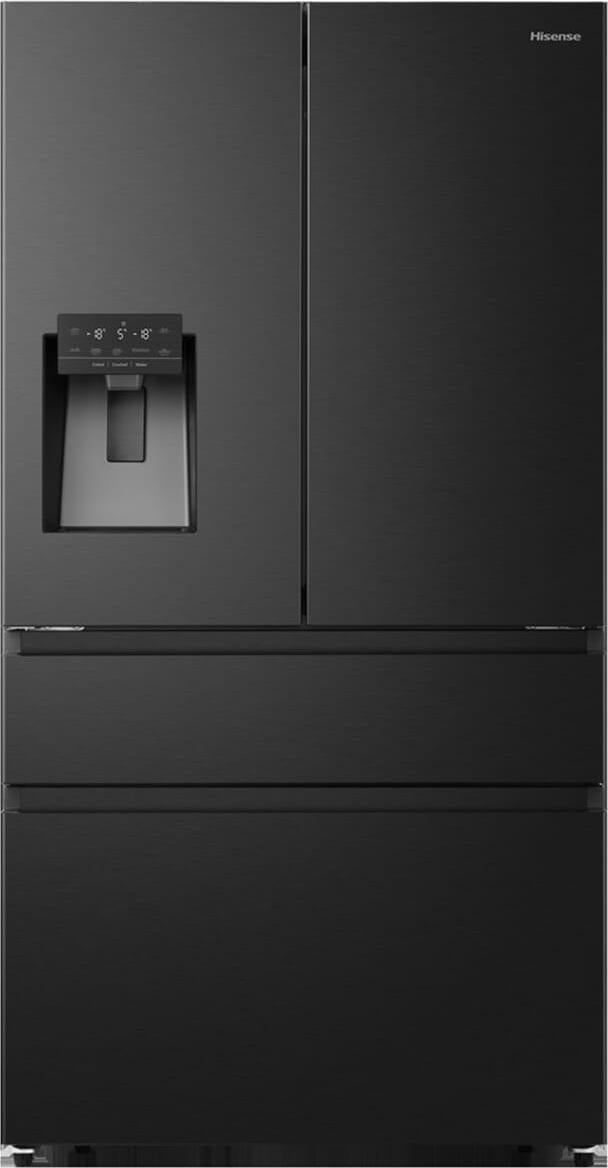 Hisense Hi7 Freistehend French Door Kühlschrank, Schwarz, 560 l, Freistehend, French door, Schwarz, Touchsteuerung, LED, An Tür