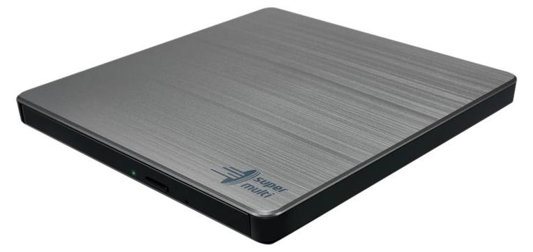 Hitachi-LG Slim Portable DVD-Brenner, Silber, Ablage, Desktop / Laptop, DVD±RW, USB 2.0, 60000 h
