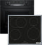 Bosch HBG537BB4 + PIF645BB5E, Zonen-Induktionskochfeld, 4 Zone(n), Glaskeramik, Schwarz, Berührung, 58,3 cm