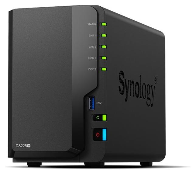 Synology DiskStation DS225+ 2 Bay NAS, NAS, Desktop, Intel® Celeron®, J4125, 2 GB, DDR4