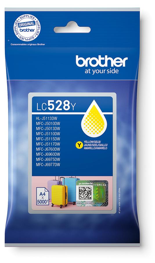 Brother LC528XLY Yellow Ink Cartridge, Ultra hohe Rendite, Gelb, Tinte auf Pigmentbasis, 1 Stück(e), 10000 Seiten, Einzelpackung