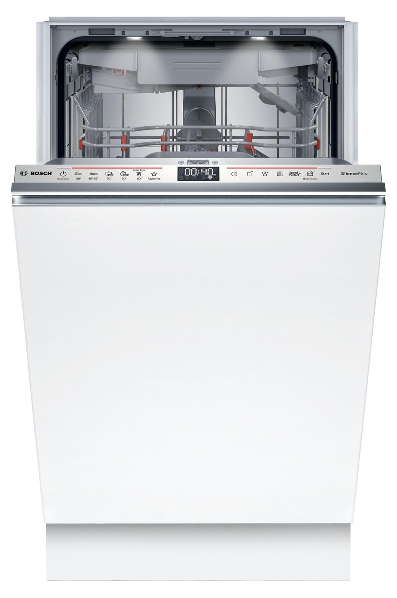 Bosch Serie 6 SPV6EMX09E, Voll integriert, Single (45 cm breit), Edelstahl, Tasten, 1,75 m, 1,65 m