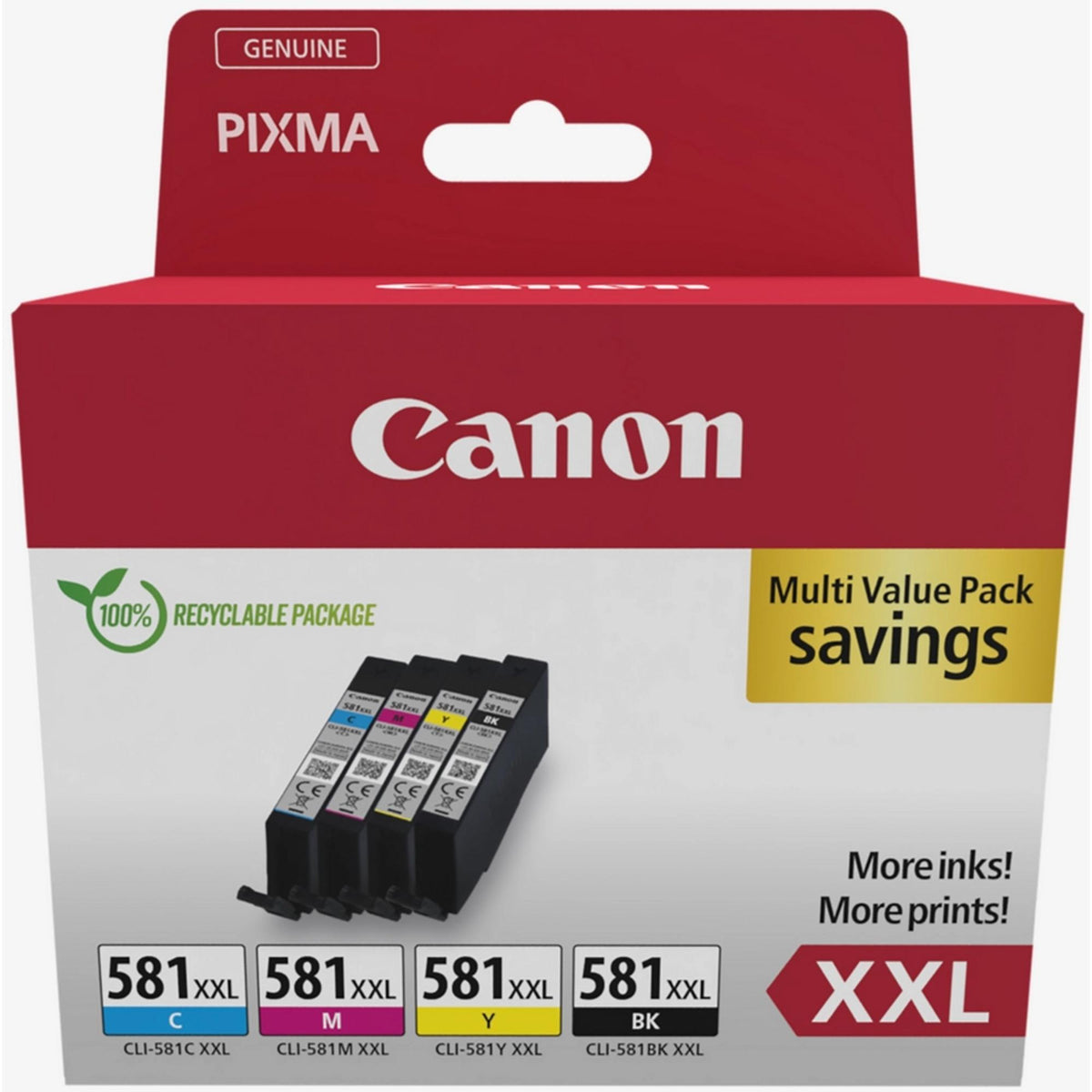 Canon CLI-581XXL BK/C/M/Y Multipack, Schwarz, Cyan, Magenta, Gelb, 4 Stück(e), Multipack