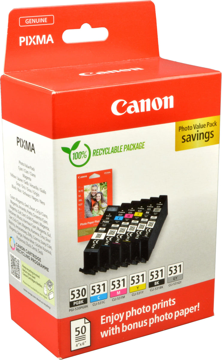 Canon PGI-530/CLI-531 PGBK/C/M/Y/BK/GY Photo