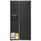 Exquisit Side-by-Side Kühlschrank | 513 l Nutzinhalt, Energieeffizienzklasse E, 39 dB | Wasser- und Eiswürfelspender |  SBS520-CF-040E inoxlook-az