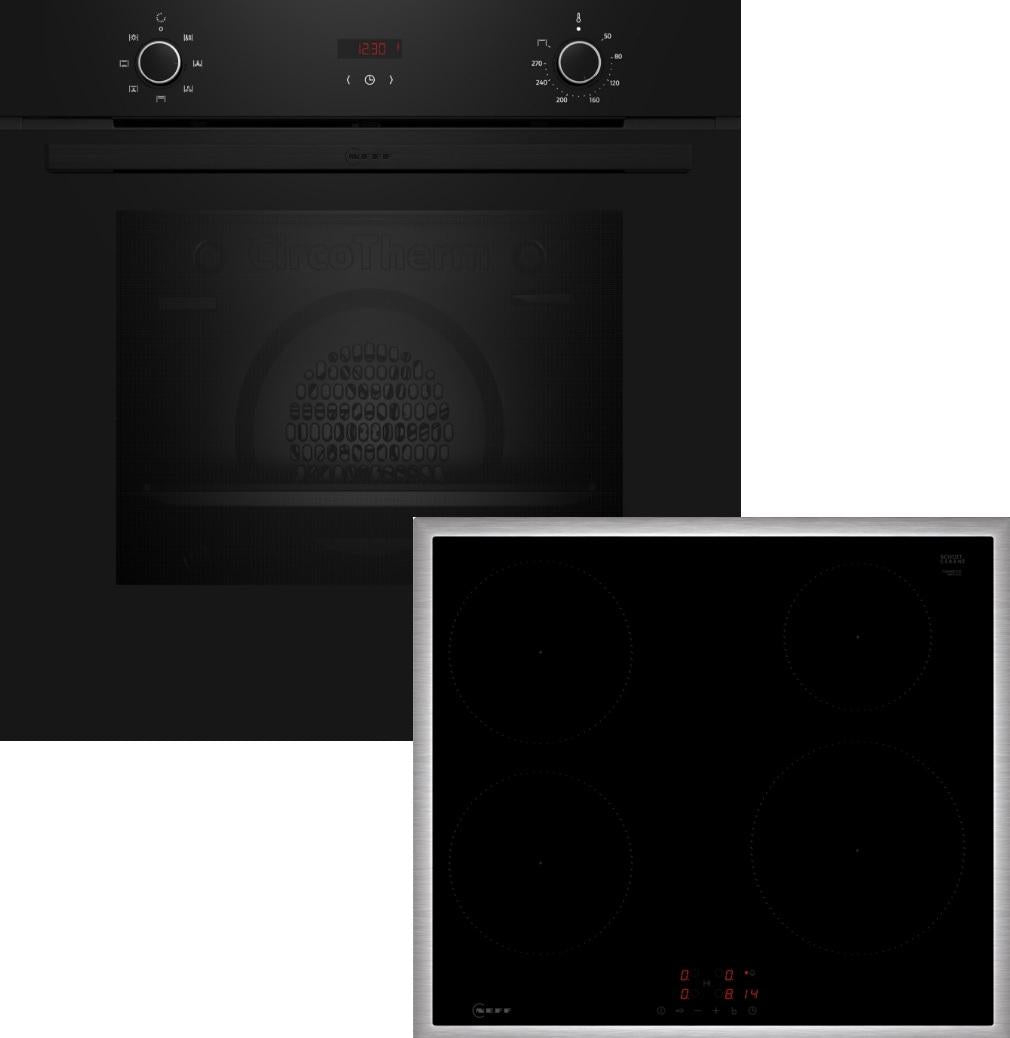 Neff BX36IB0, Zonen-Induktionskochfeld, 4 Zone(n), Glaskeramik, Schwarz, Berührung, 58,3 cm