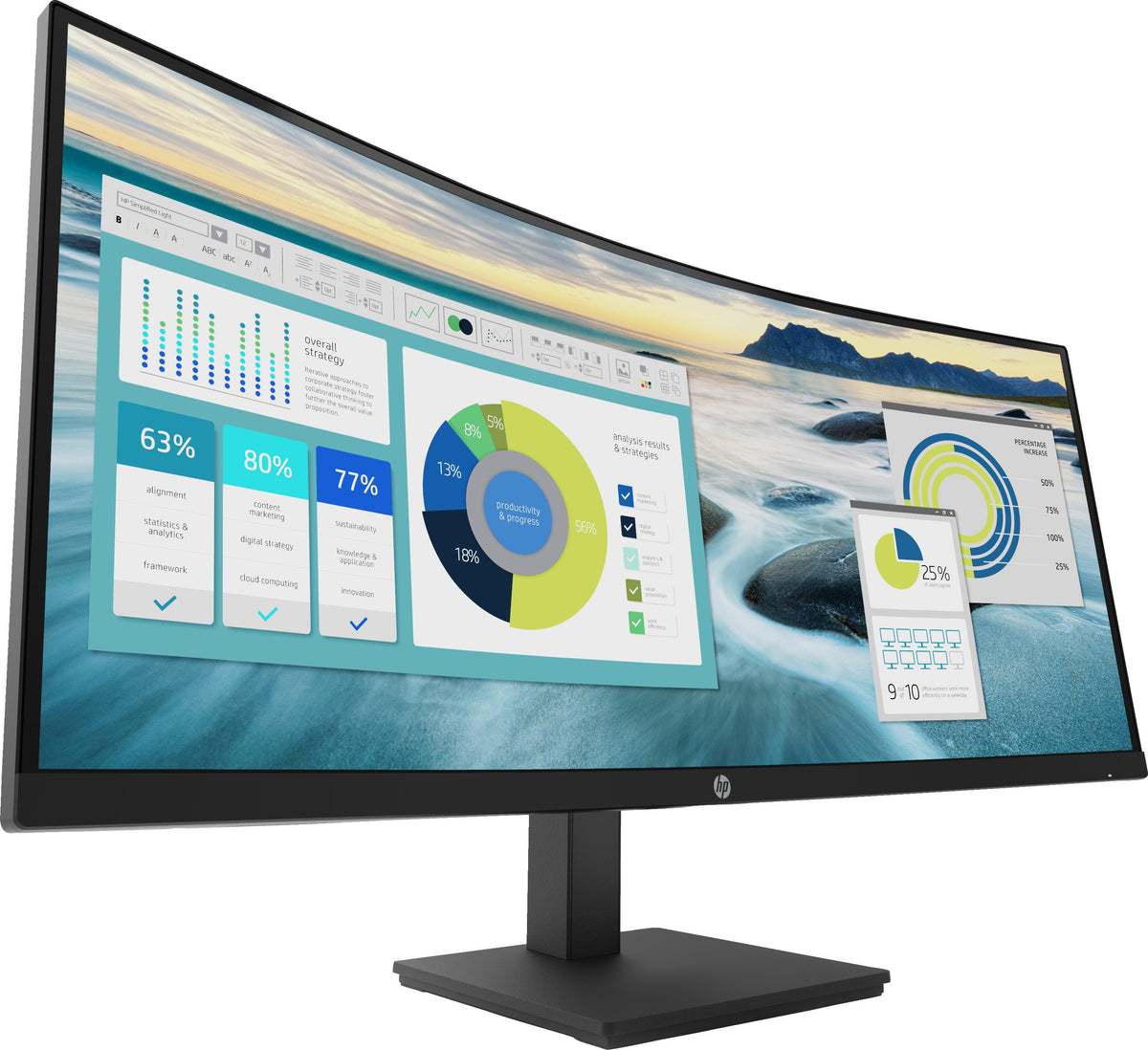 HP P34hcG4 WQHD-USB-C-Monitor mit Wölbung, 86,4 cm (34