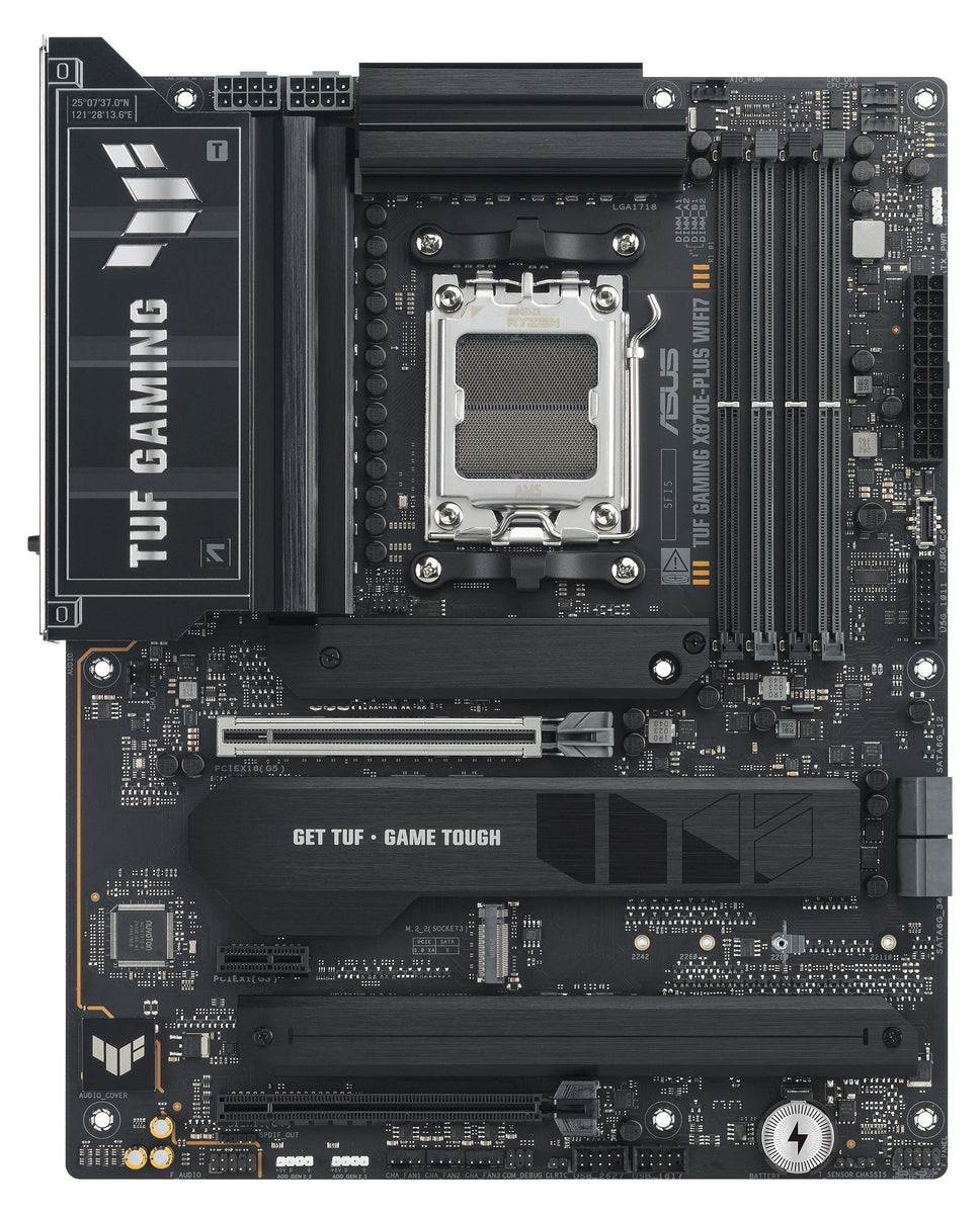 ASUS TUF GAMING X870E-PLUS WIFI7, AMD, Sockel AM5, AMD Ryzen 7000 Series, AMD Ryzen 8000 Series, AMD Ryzen 9000 Series, Sockel AM5, DDR5-SDRAM, 256 GB