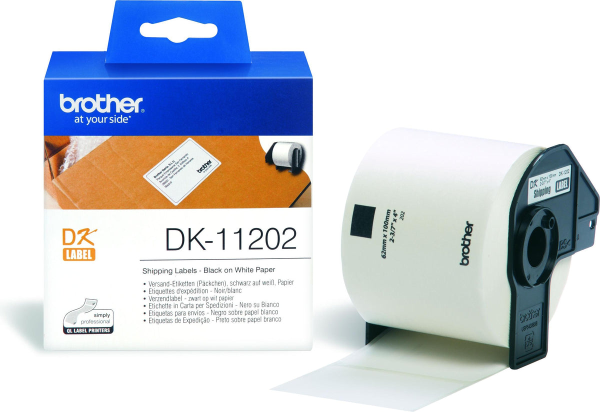 Brother DK-11202, Schwarz auf weiss, 300 Stück(e), DK, Weiß, Thermodirekt, China
