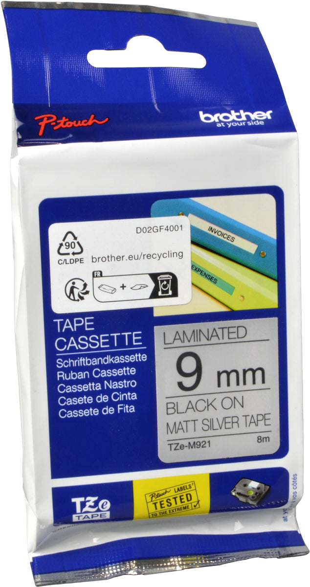 Brother TZE-M921, Schwarz auf Metallic, TZe, China, 5 Jahr(e), Brother, P-touch